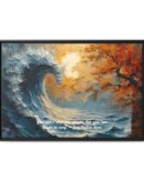 Original Ocean Abstract Sunset Oil Painting
