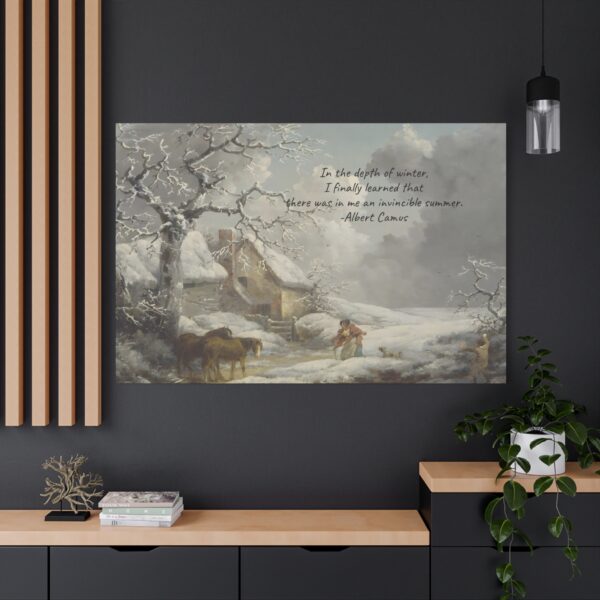 Winter Scene Quote Canvas Christmas Art