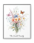 Personalized Birth Flower Family Bouquet Print
