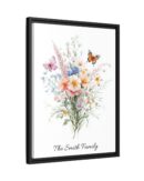 Personalized Birth Flower Family Bouquet Print