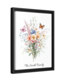 Personalized Birth Flower Family Bouquet Print