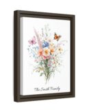 Personalized Birth Flower Family Bouquet Print