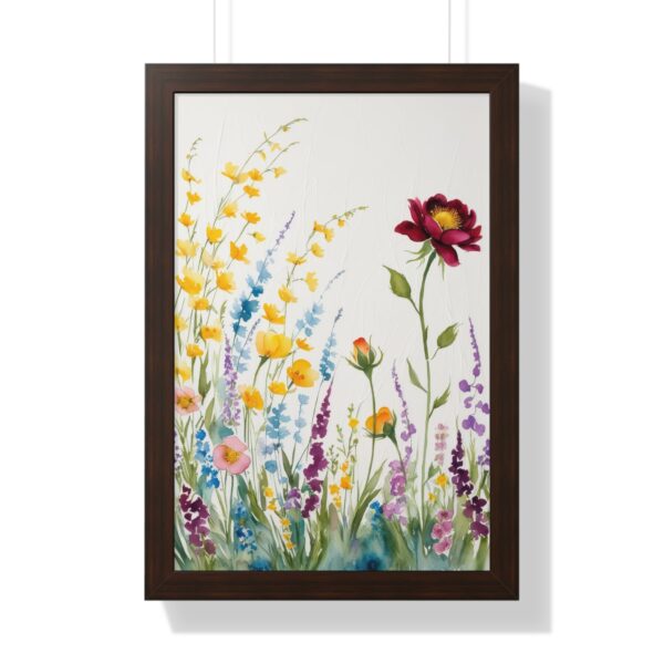 Watercolor Wildflowers  Framed Canvas