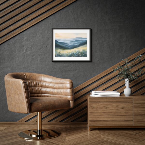 Watercolor Smoky Appalachian Mountain Forest Wall Art