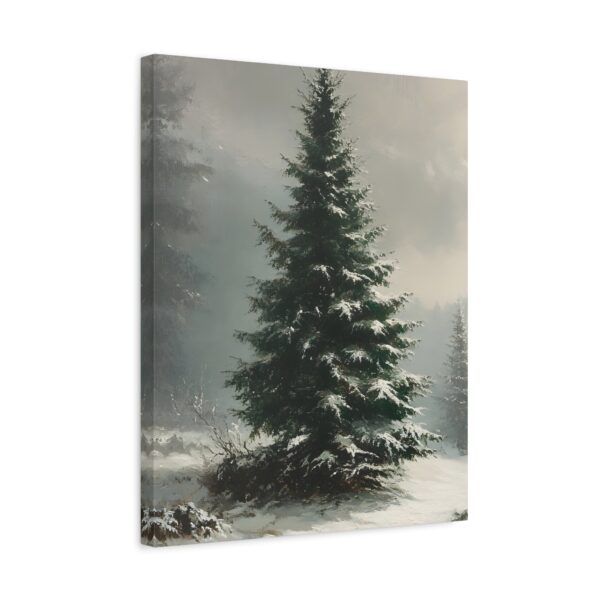 Vintage Evergreen Tree Print Christmas Canvas