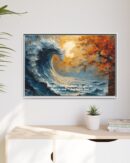 Original Ocean Abstract Sunset Oil Painting