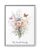 Personalized Birth Flower Family Bouquet Print