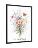 Personalized Birth Flower Family Bouquet Print
