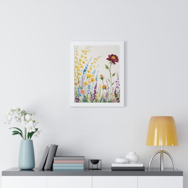 Watercolor Wildflowers  Framed Canvas