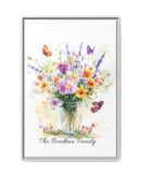 Personalized Birth Flower Family Bouquet Print