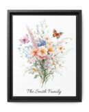Personalized Birth Flower Family Bouquet Print