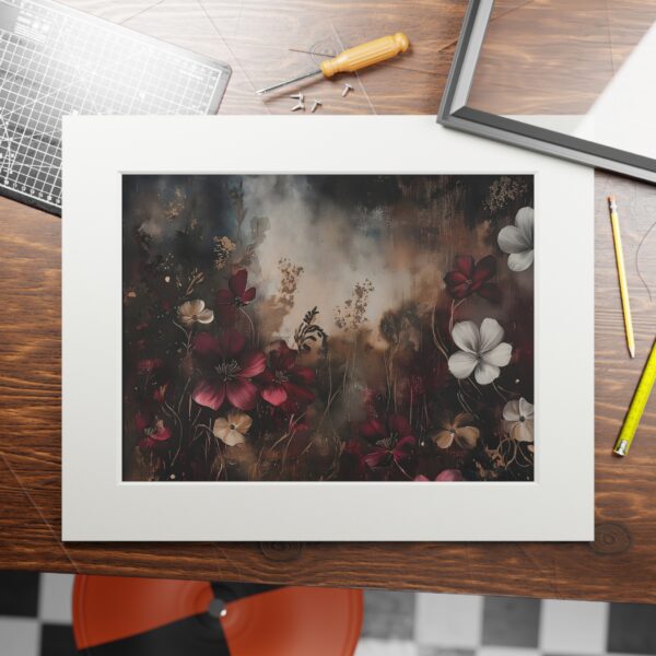 Moody Vintage Flowers Painting Poster