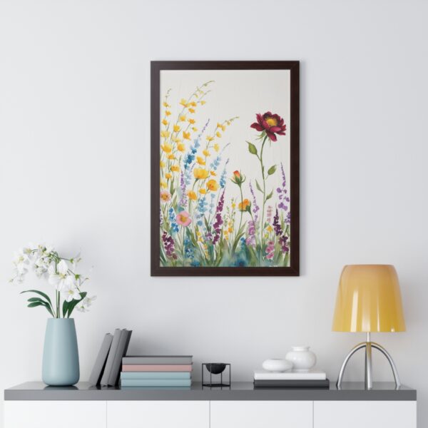 Watercolor Wildflowers  Framed Canvas