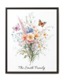 Personalized Birth Flower Family Bouquet Print