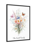 Personalized Birth Flower Family Bouquet Print