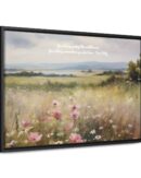 Vintage Watercolor Wildflower Field Framed Canvas