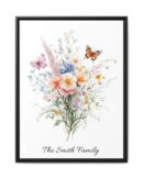 Personalized Birth Flower Family Bouquet Print