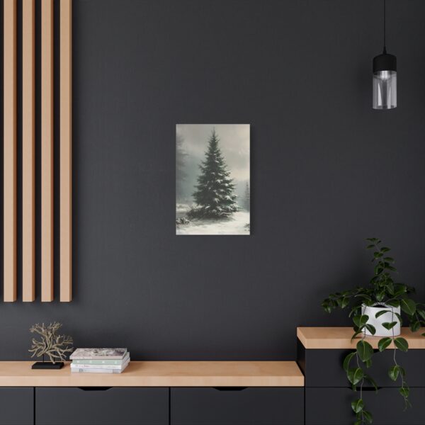 Vintage Evergreen Tree Print Christmas Canvas