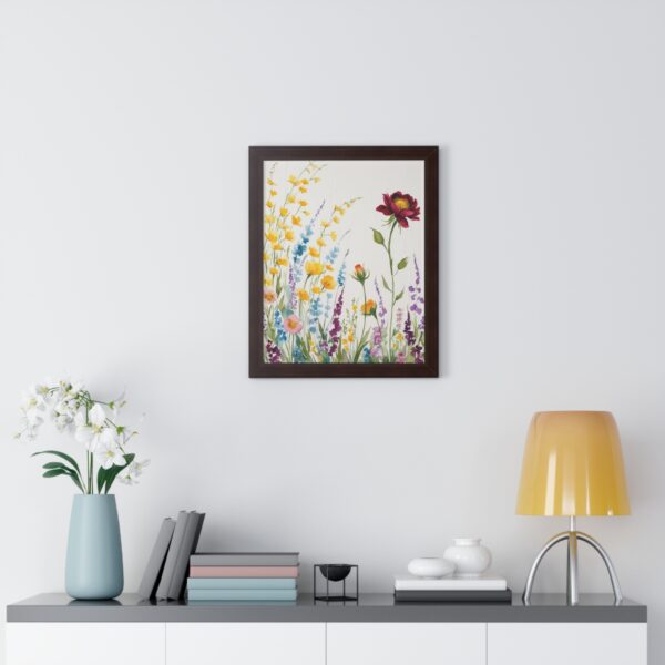 Watercolor Wildflowers  Framed Canvas