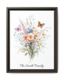 Personalized Birth Flower Family Bouquet Print