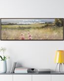 Vintage Watercolor Wildflower Field Framed Canvas