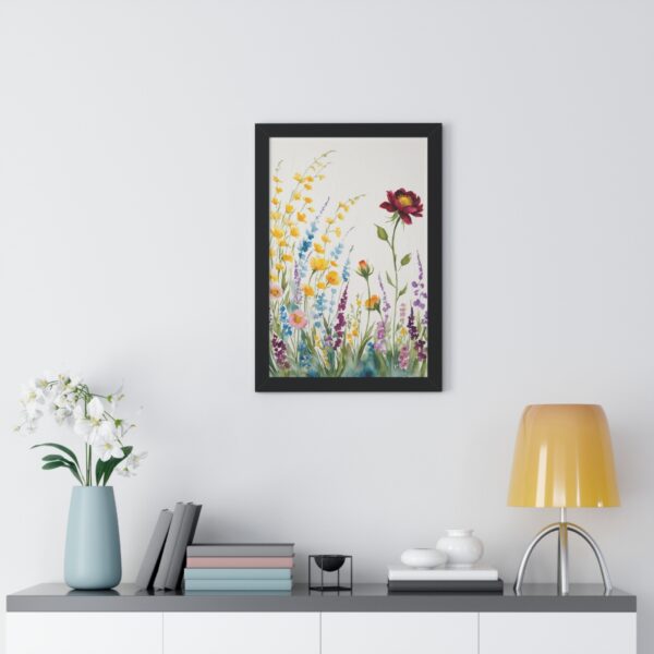 Watercolor Wildflowers  Framed Canvas