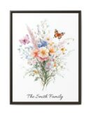 Personalized Birth Flower Family Bouquet Print