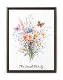 Personalized Birth Flower Family Bouquet Print