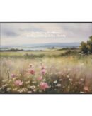 Vintage Watercolor Wildflower Field Framed Canvas