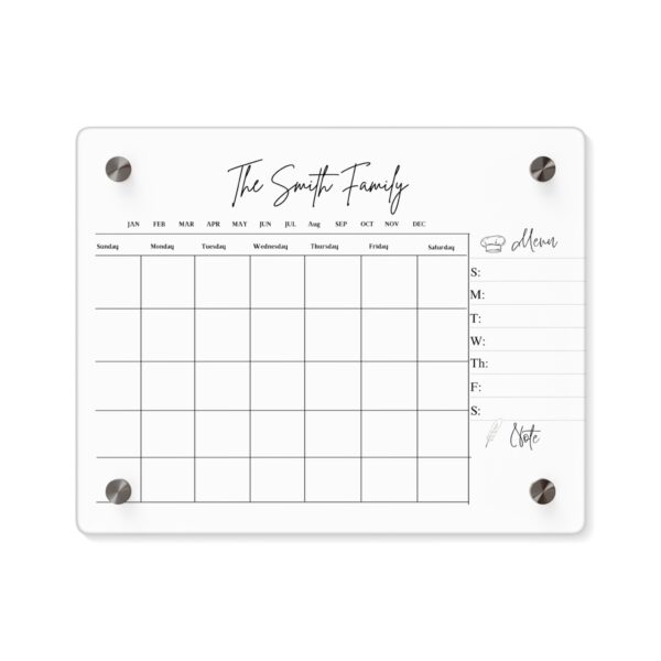 Personalized Wall-Mounted Acrylic Dry Erase Calendar