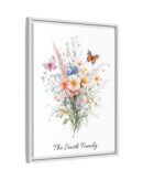 Personalized Birth Flower Family Bouquet Print