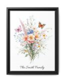 Personalized Birth Flower Family Bouquet Print