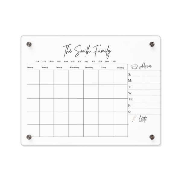 Personalized Wall-Mounted Acrylic Dry Erase Calendar