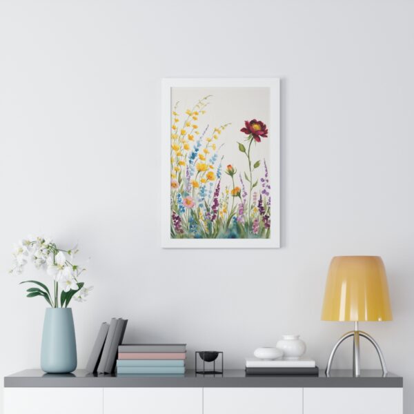 Watercolor Wildflowers  Framed Canvas