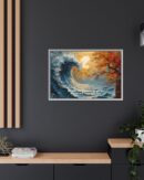 Original Ocean Abstract Sunset Oil Painting