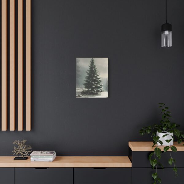 Vintage Evergreen Tree Print Christmas Canvas