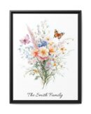 Personalized Birth Flower Family Bouquet Print