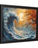 Original Ocean Abstract Sunset Oil Painting