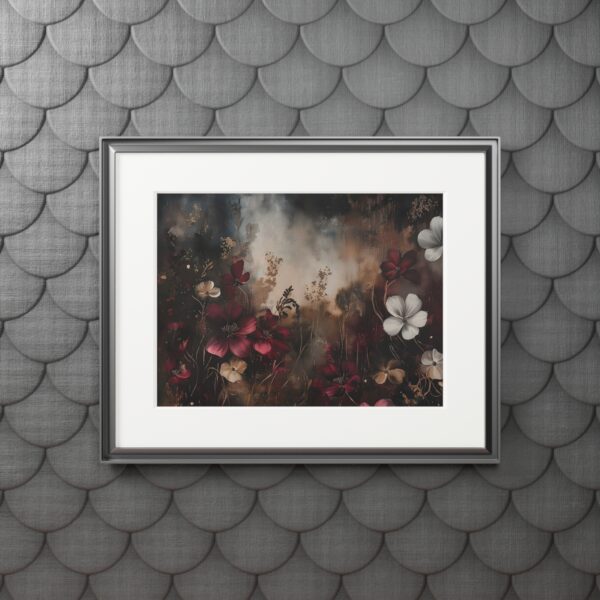 Moody Vintage Flowers Painting Poster