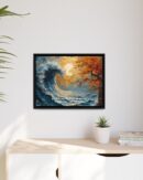 Original Ocean Abstract Sunset Oil Painting