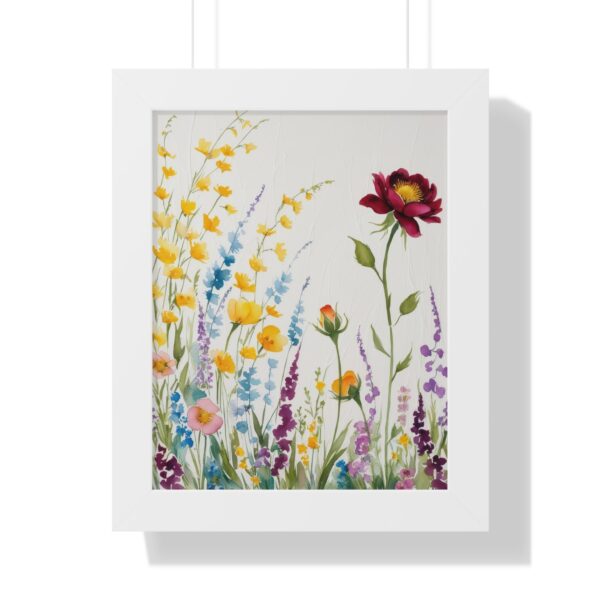 Watercolor Wildflowers  Framed Canvas