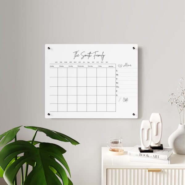 Personalized Wall-Mounted Acrylic Dry Erase Calendar