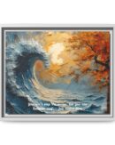 Original Ocean Abstract Sunset Oil Painting