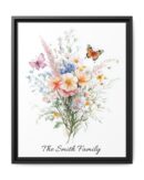 Personalized Birth Flower Family Bouquet Print