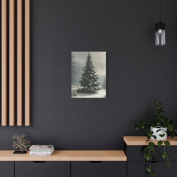 Vintage Evergreen Tree Print Christmas Canvas