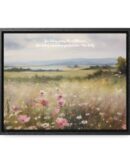 Vintage Watercolor Wildflower Field Framed Canvas