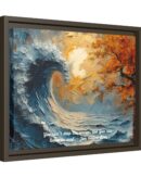 Original Ocean Abstract Sunset Oil Painting
