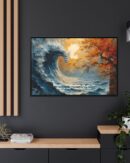 Original Ocean Abstract Sunset Oil Painting