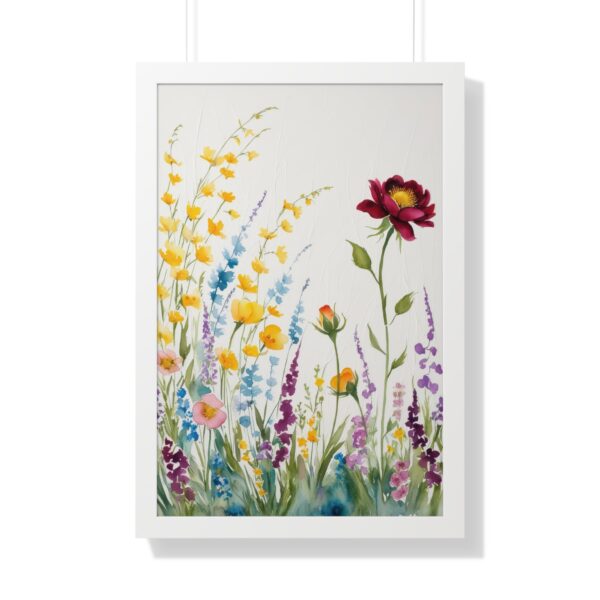 Watercolor Wildflowers  Framed Canvas