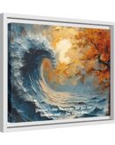Original Ocean Abstract Sunset Oil Painting
